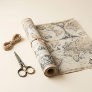 Vintage Map Wrapping Paper Roll