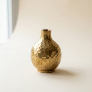 Hammered Brass Bud Vase