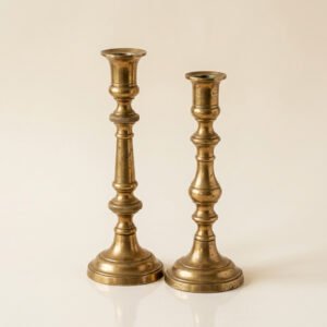 Vintage Brass Candlestick Pair