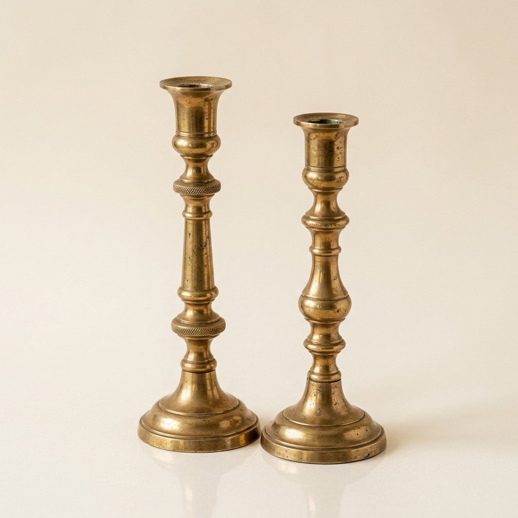 Vintage Brass Candlestick Pair