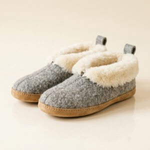 Sheepskin-Lined Wool Slippers
